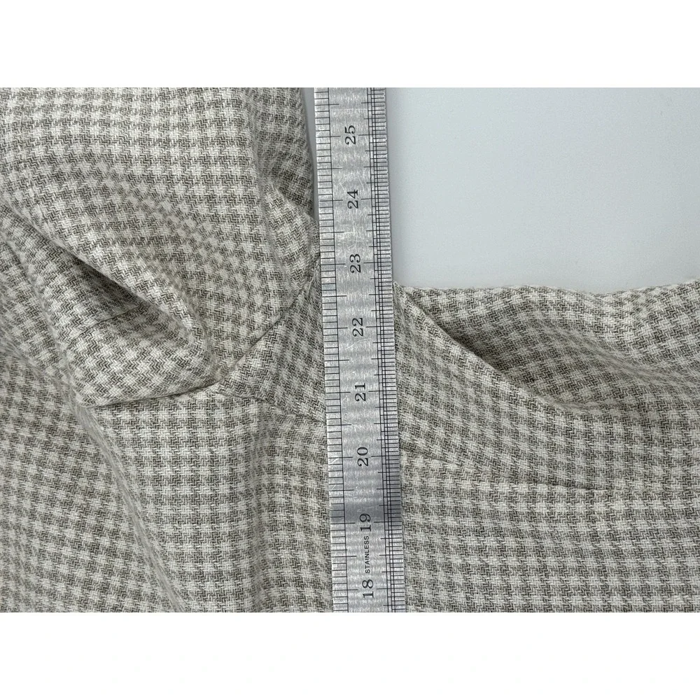 Suitsupply Houndstooth Havana Jetted Slim Blazer Linen Silk‎ Wool By Ferla Sz 48